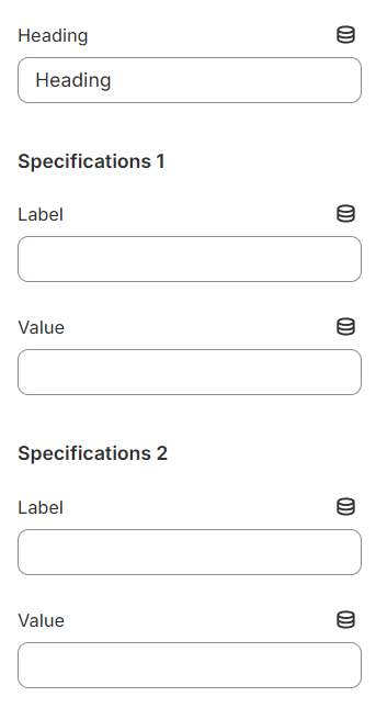 Specifications block